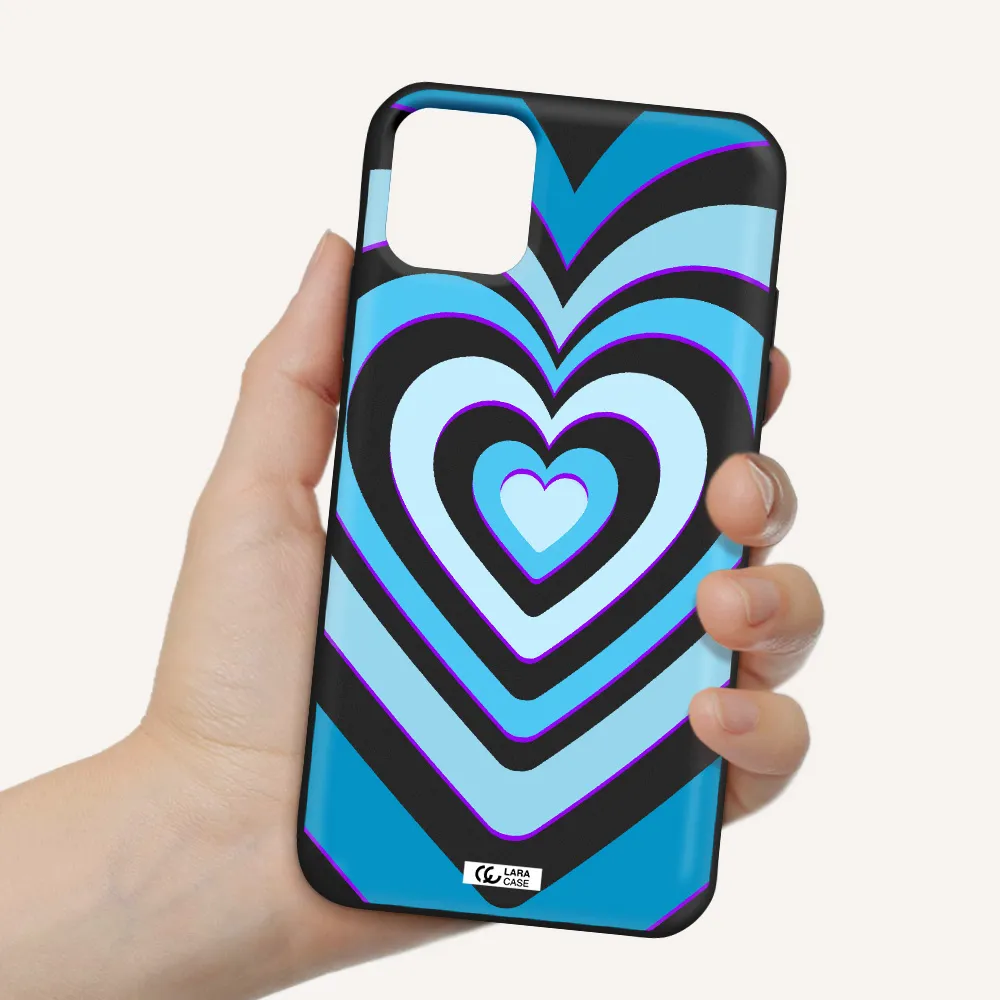 Blue Heart Apple iPhone 11 Silicone black Case