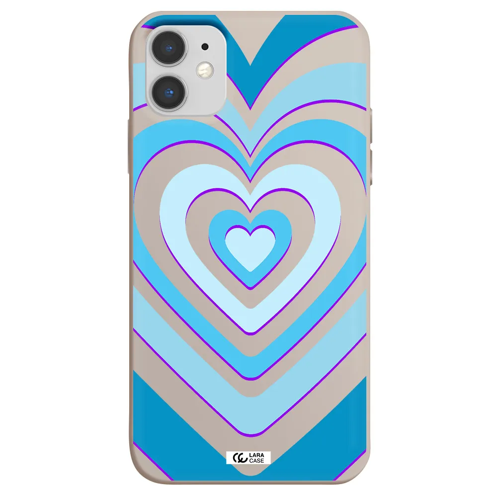 Blue Heart Apple iPhone 11 Silicone Stone Case