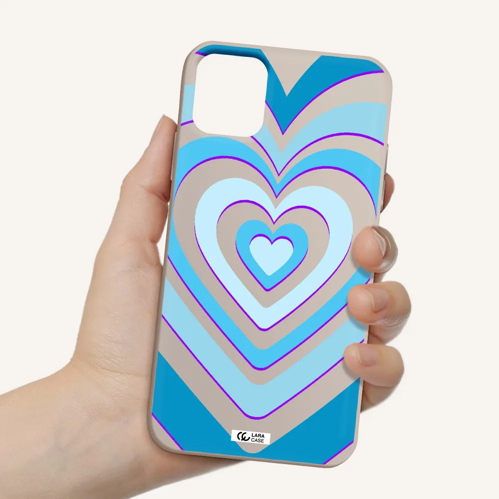Blue Heart Apple iPhone 11 Silicone Stone Case