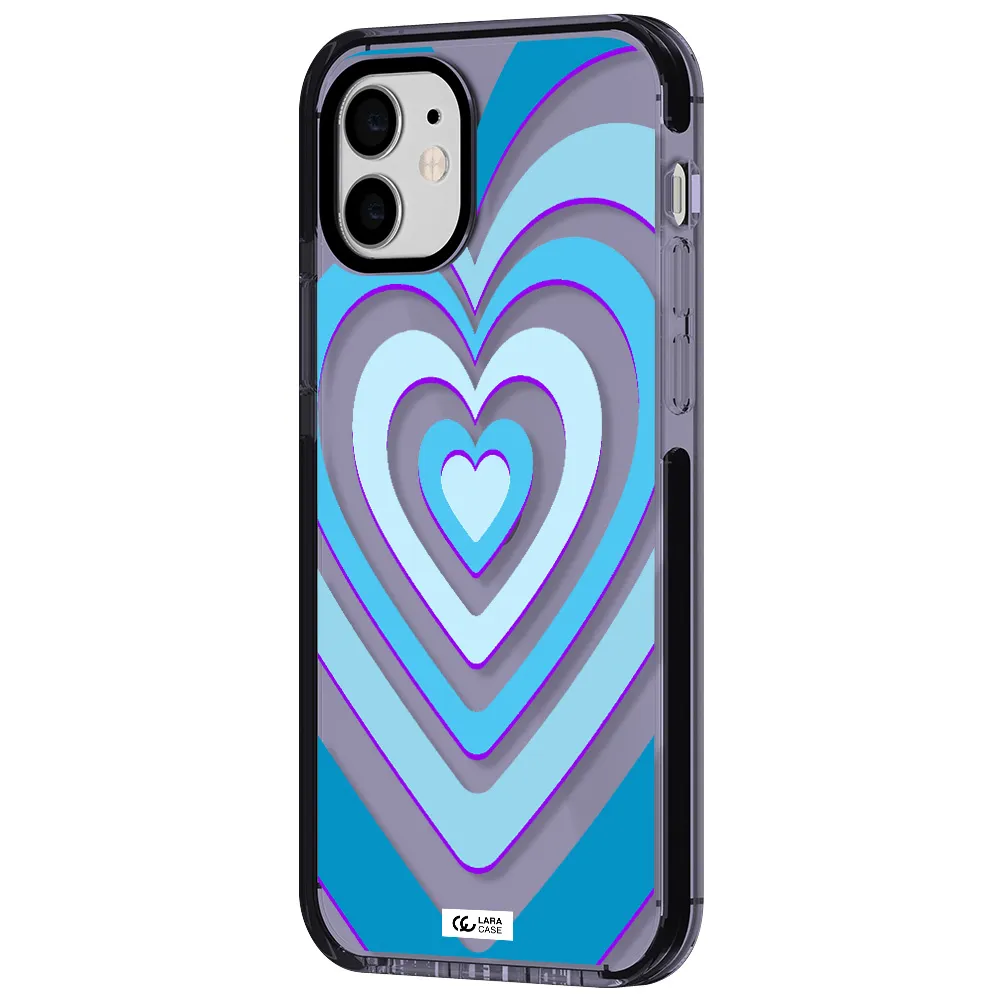 Blue Heart Apple iPhone 12 impact Lilac Case