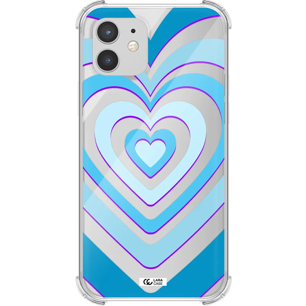 Blue Heart Apple iPhone 12 mini Clear PC Case