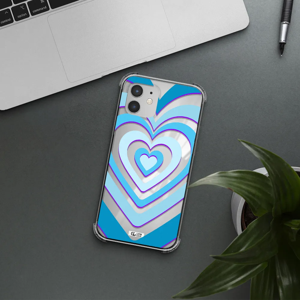 Blue Heart Apple iPhone 12 mini Clear PC Case