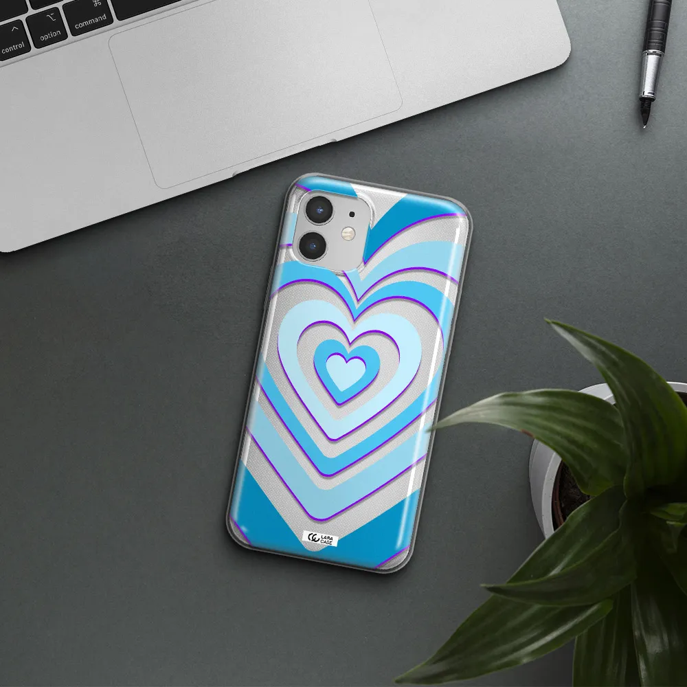 Blue Heart Apple iPhone 12 mini Clear TPU Case