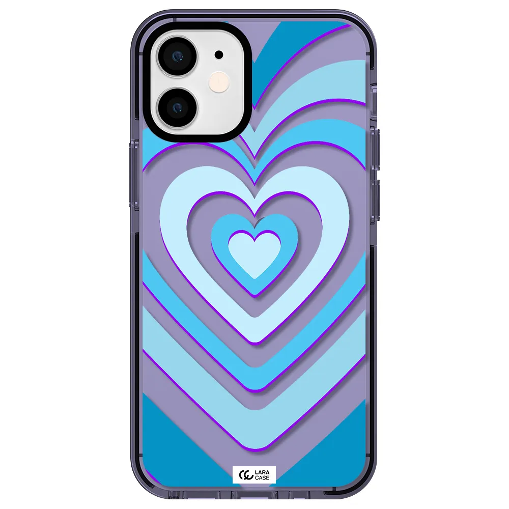 Blue Heart Apple iPhone 12 mini impact Lilac Case