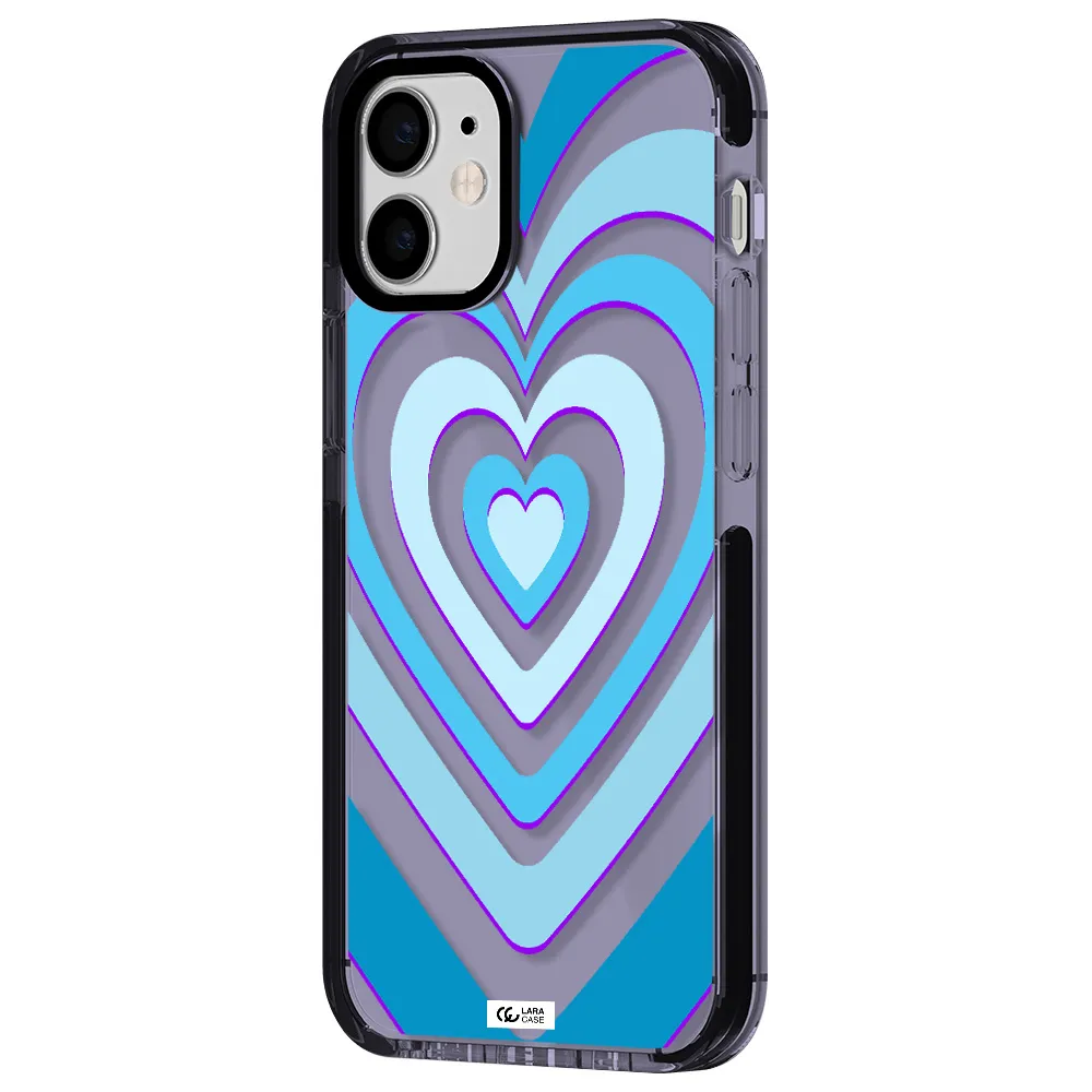 Blue Heart Apple iPhone 12 mini impact Lilac Case