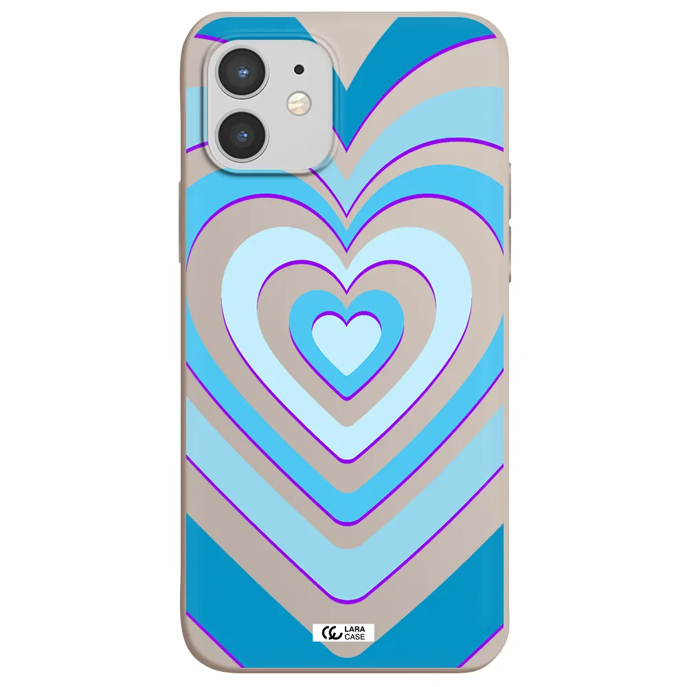Blue Heart Apple iPhone 12 mini Silicone Stone Case