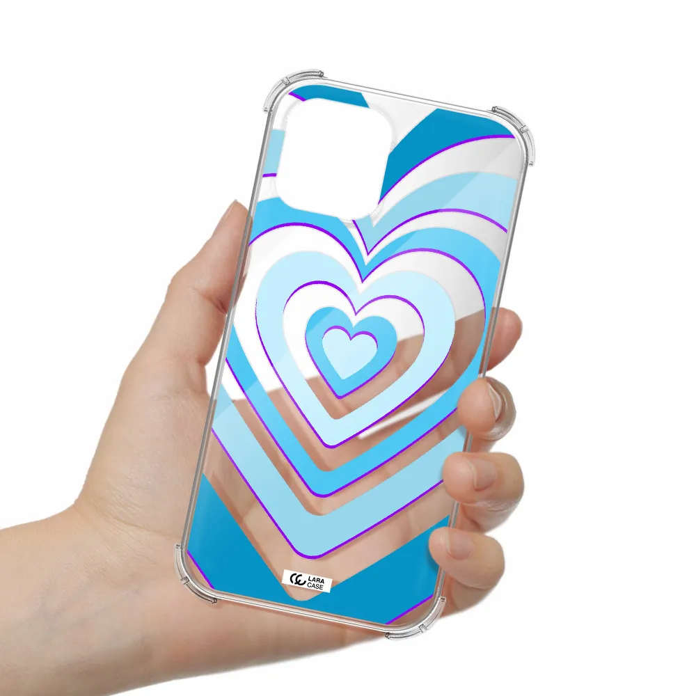 Blue Heart Apple iPhone 12 pro Clear PC Case