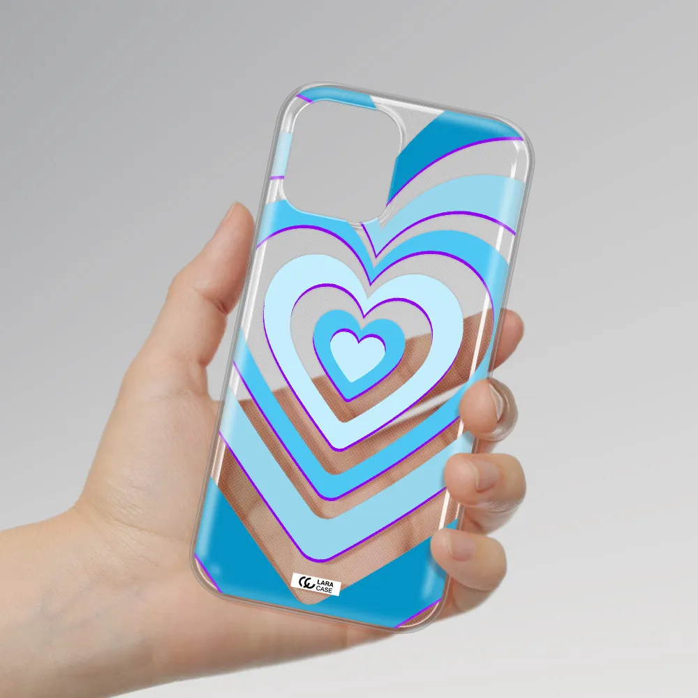 Blue Heart Apple iPhone 12 pro Clear TPU Case