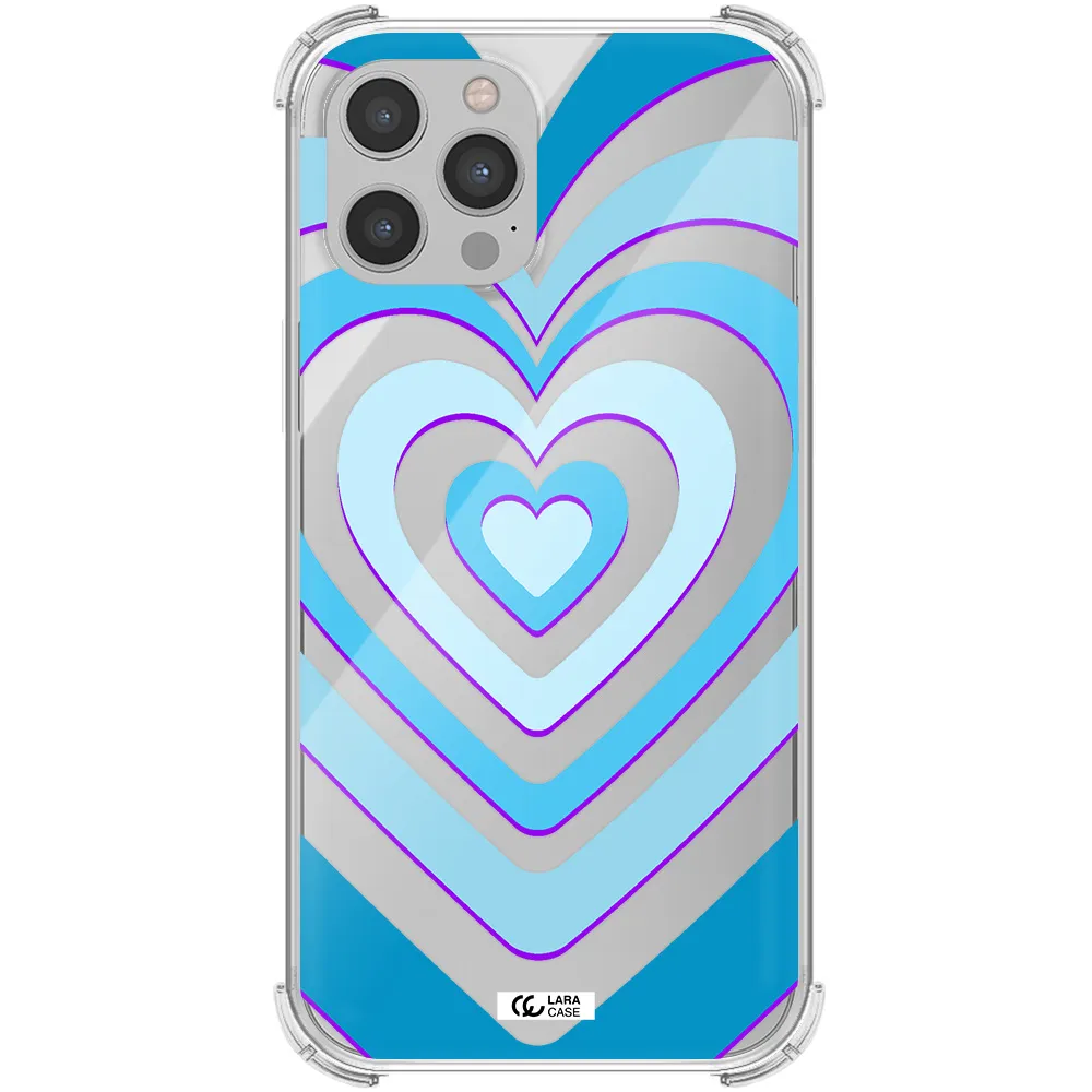 Blue Heart Apple iPhone 12 pro max Clear PC Case