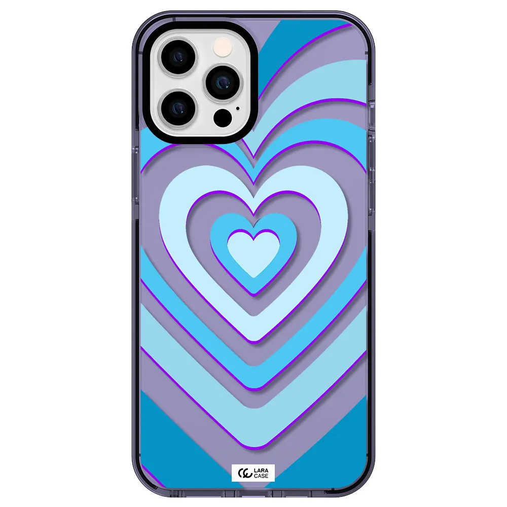 Blue Heart Apple iPhone 12 pro max impact Lilac Case