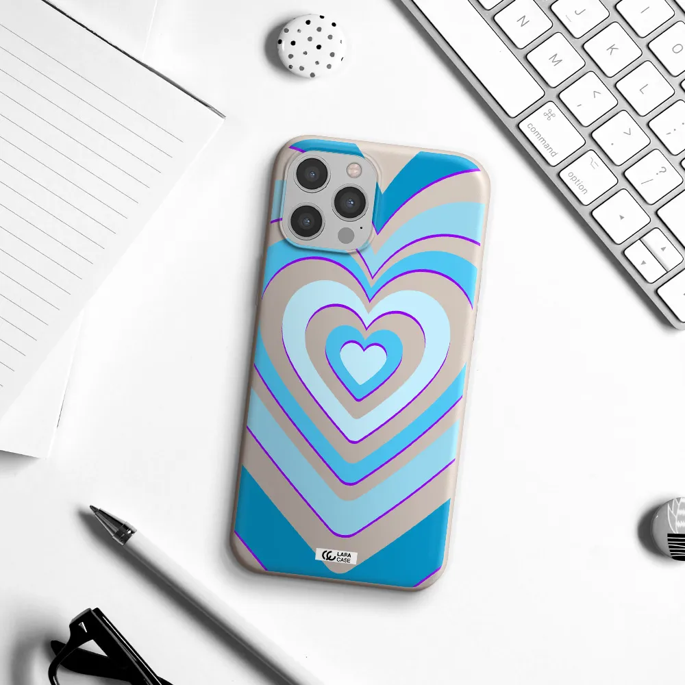 Blue Heart Apple iPhone 12 pro max Silicone Stone Case