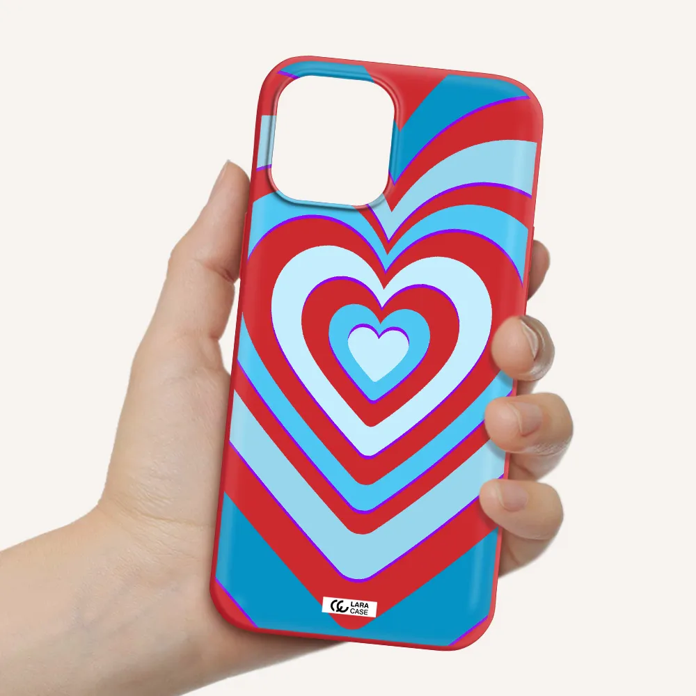 Blue Heart Apple iPhone 12 pro Silicone Imperial Red Case