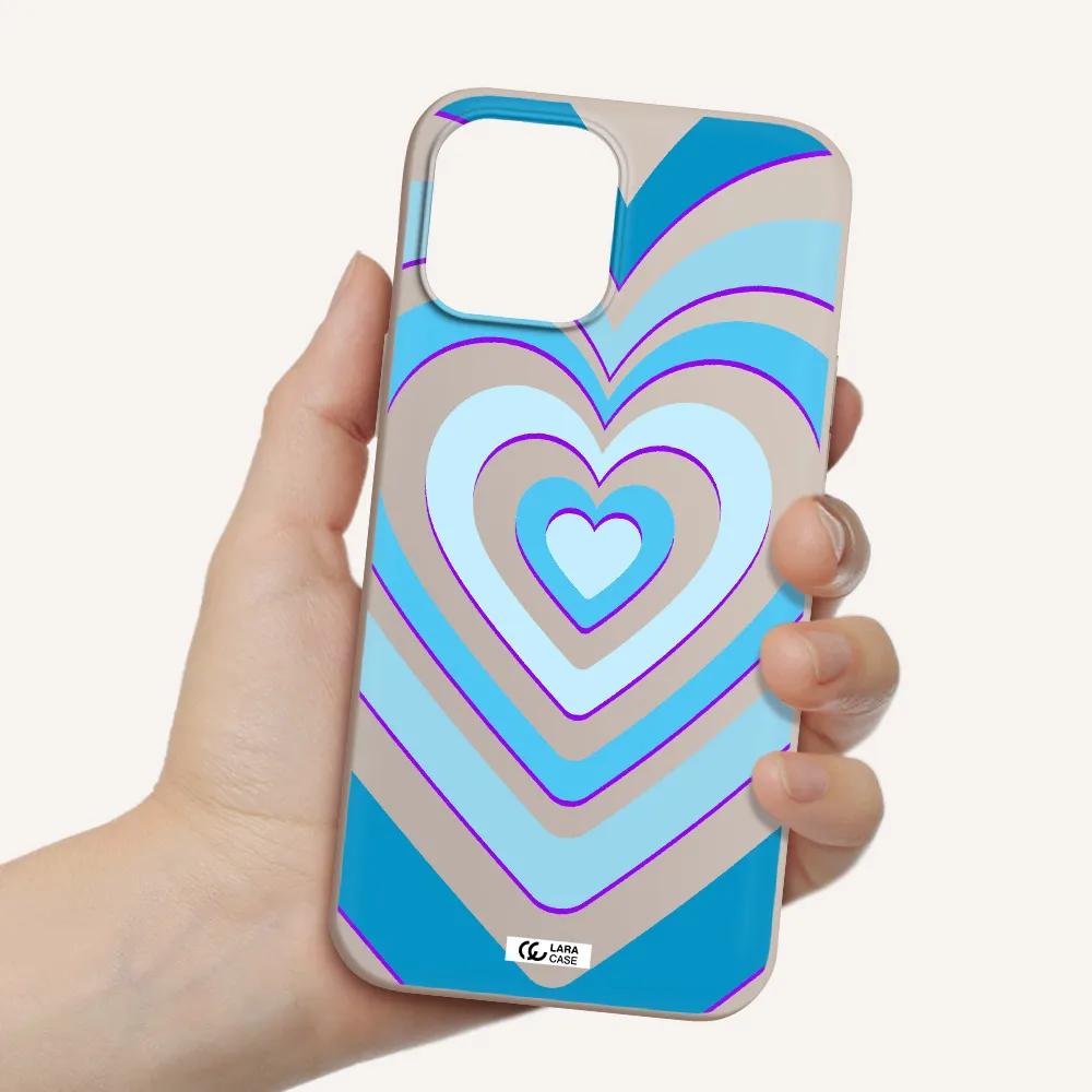 Blue Heart Apple iPhone 12 pro Silicone Stone Case