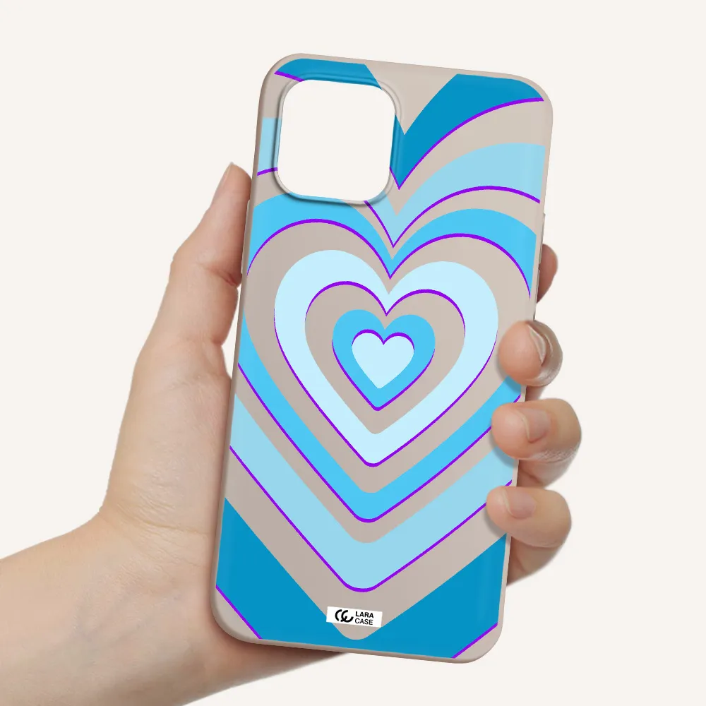 Blue Heart Apple iPhone 12 Silicone Stone Case