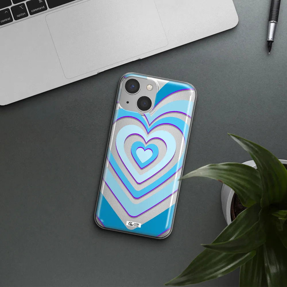 Blue Heart Apple iPhone 13 Clear TPU Case