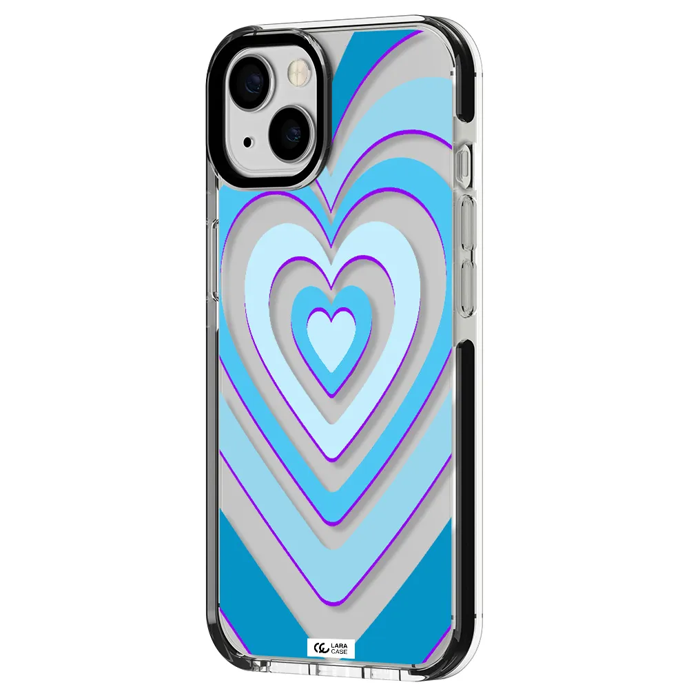 Blue Heart Apple iPhone 13 impact black border Case