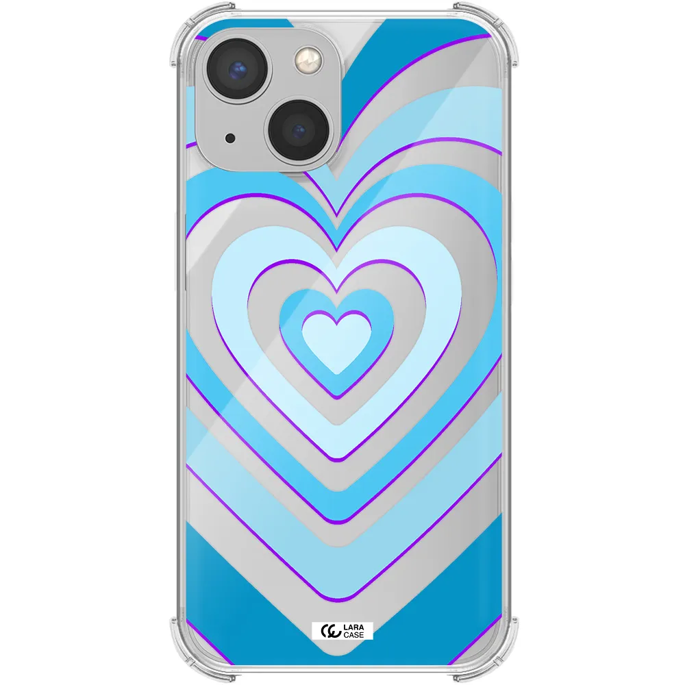 Blue Heart Apple iPhone 13 mini Clear PC Case