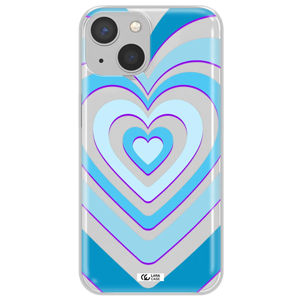 Blue Heart Apple iPhone 13 mini Clear TPU Case
