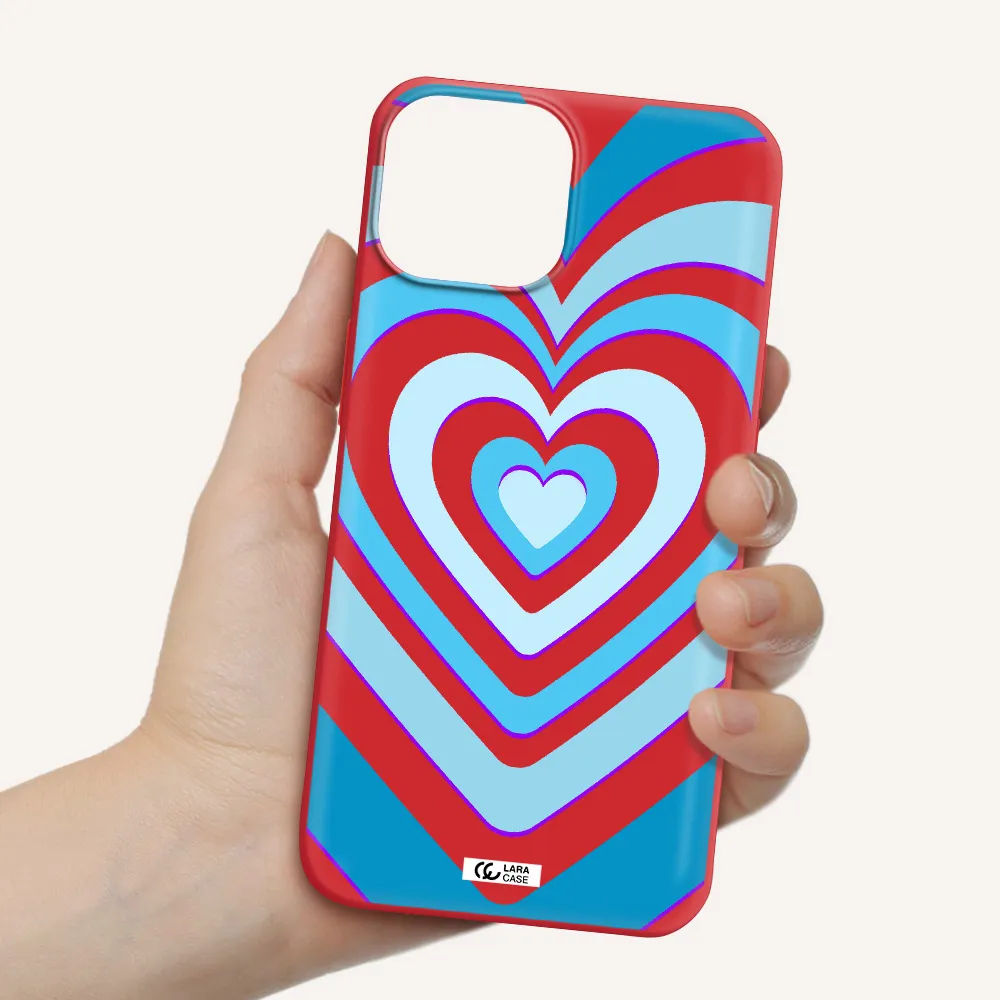 Blue Heart Apple iPhone 13 mini Silicone Imperial Red Case