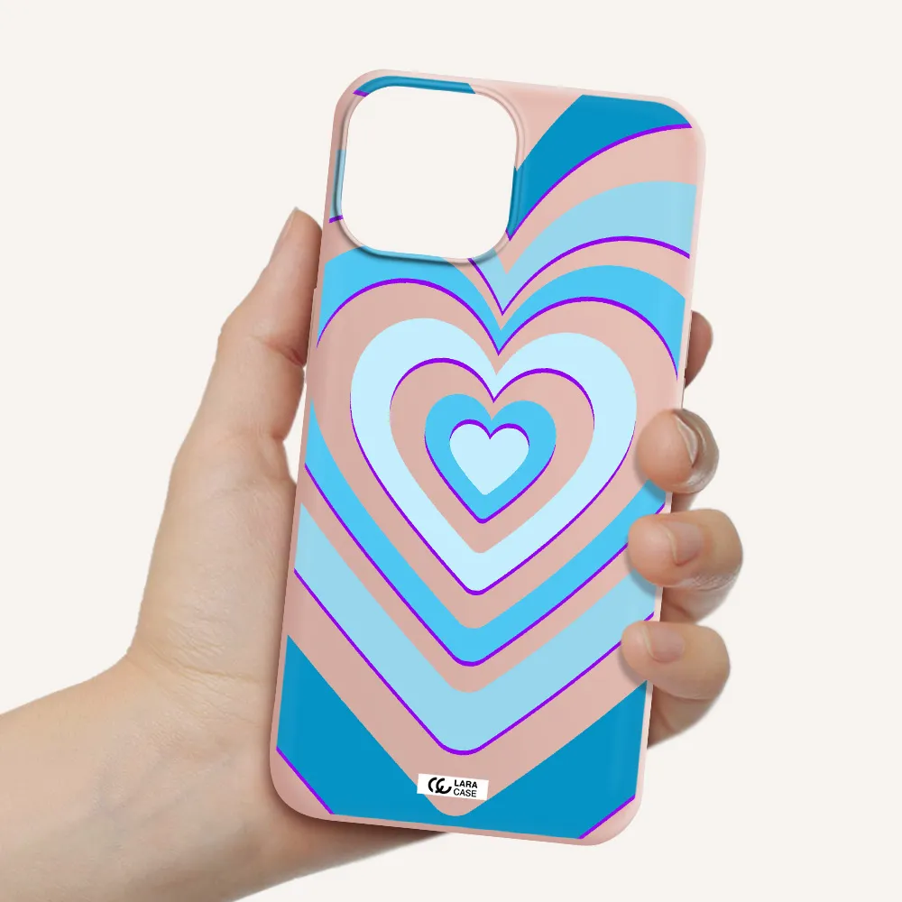 Blue Heart Apple iPhone 13 mini Silicone pastel pink Case