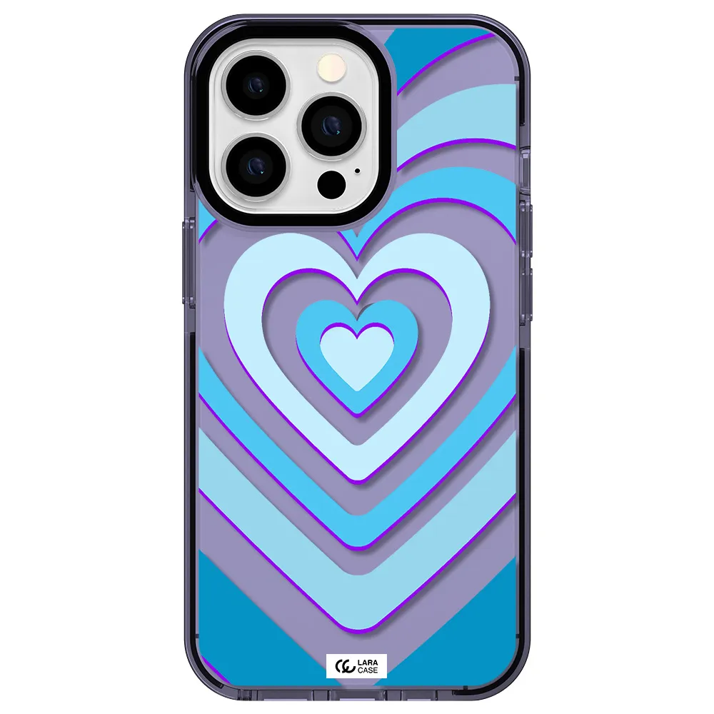 Blue Heart Apple iPhone 13 Pro impact Lilac Case