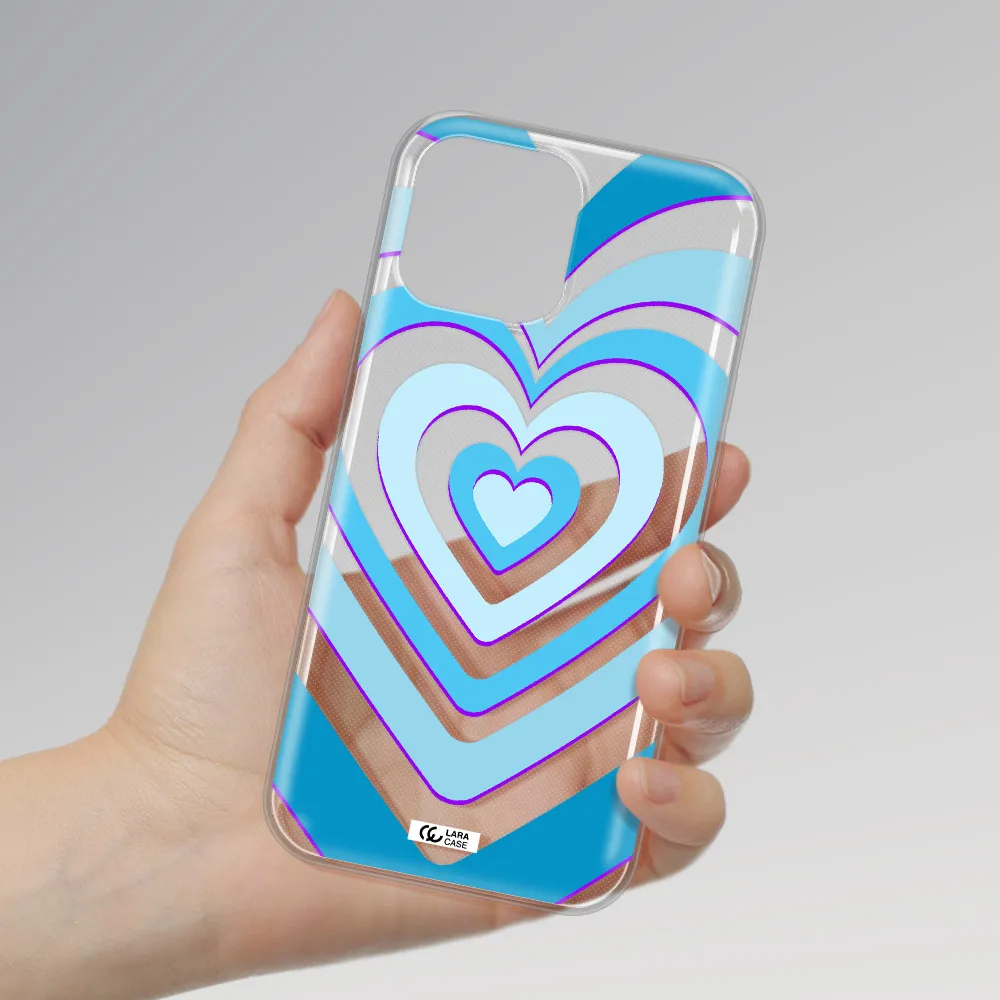 Blue Heart Apple iPhone 13 Pro Max Clear TPU Case