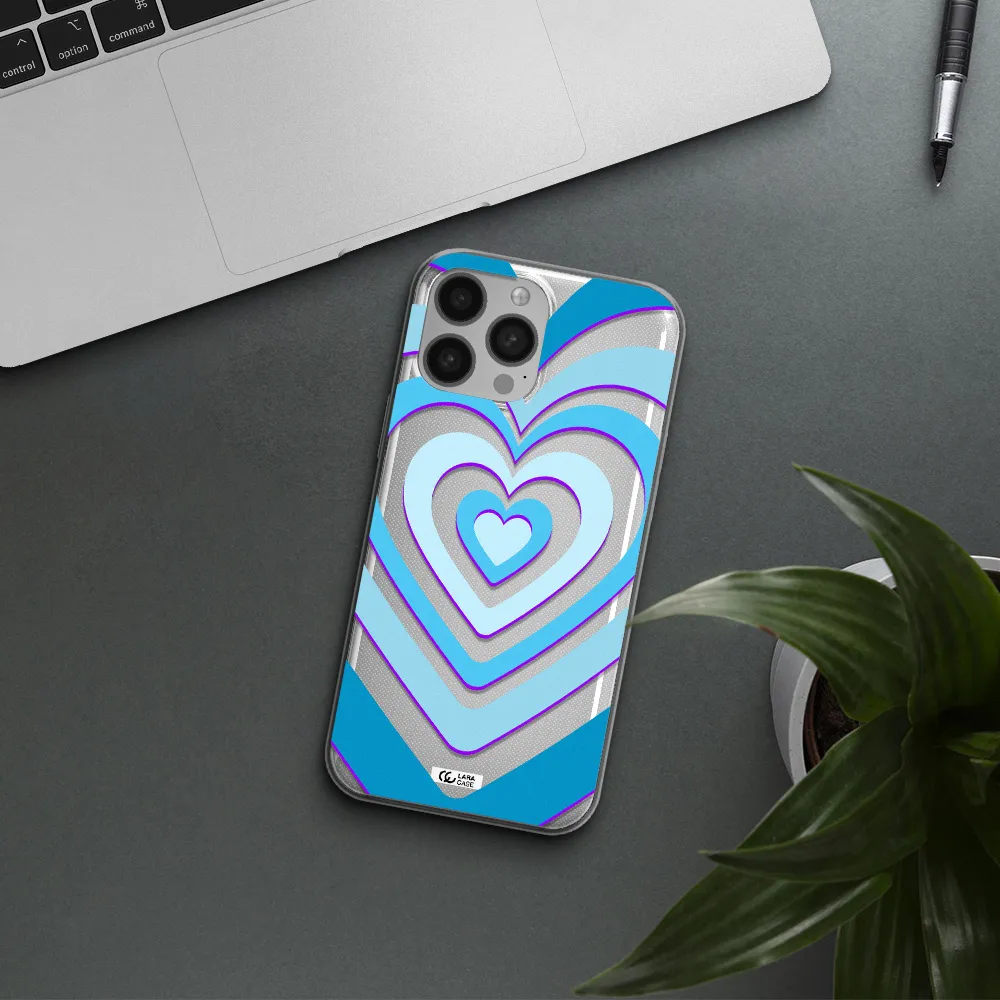 Blue Heart Apple iPhone 13 Pro Max Clear TPU Case