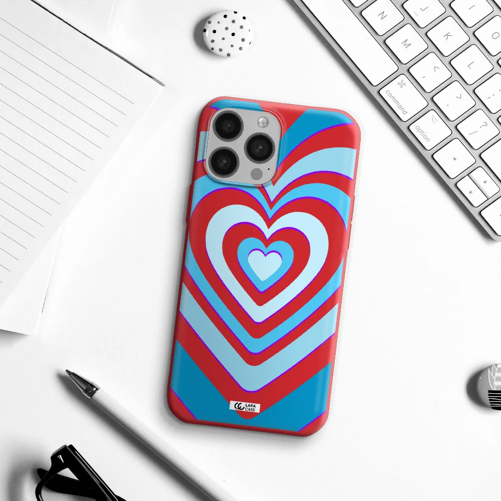 Blue Heart Apple iPhone 13 Pro Max Silicone Imperial Red Case