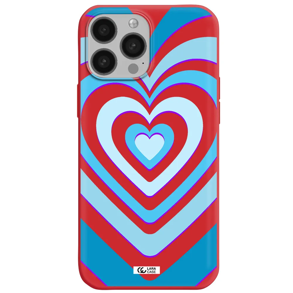 Blue Heart Apple iPhone 13 Pro Silicone Imperial Red Case
