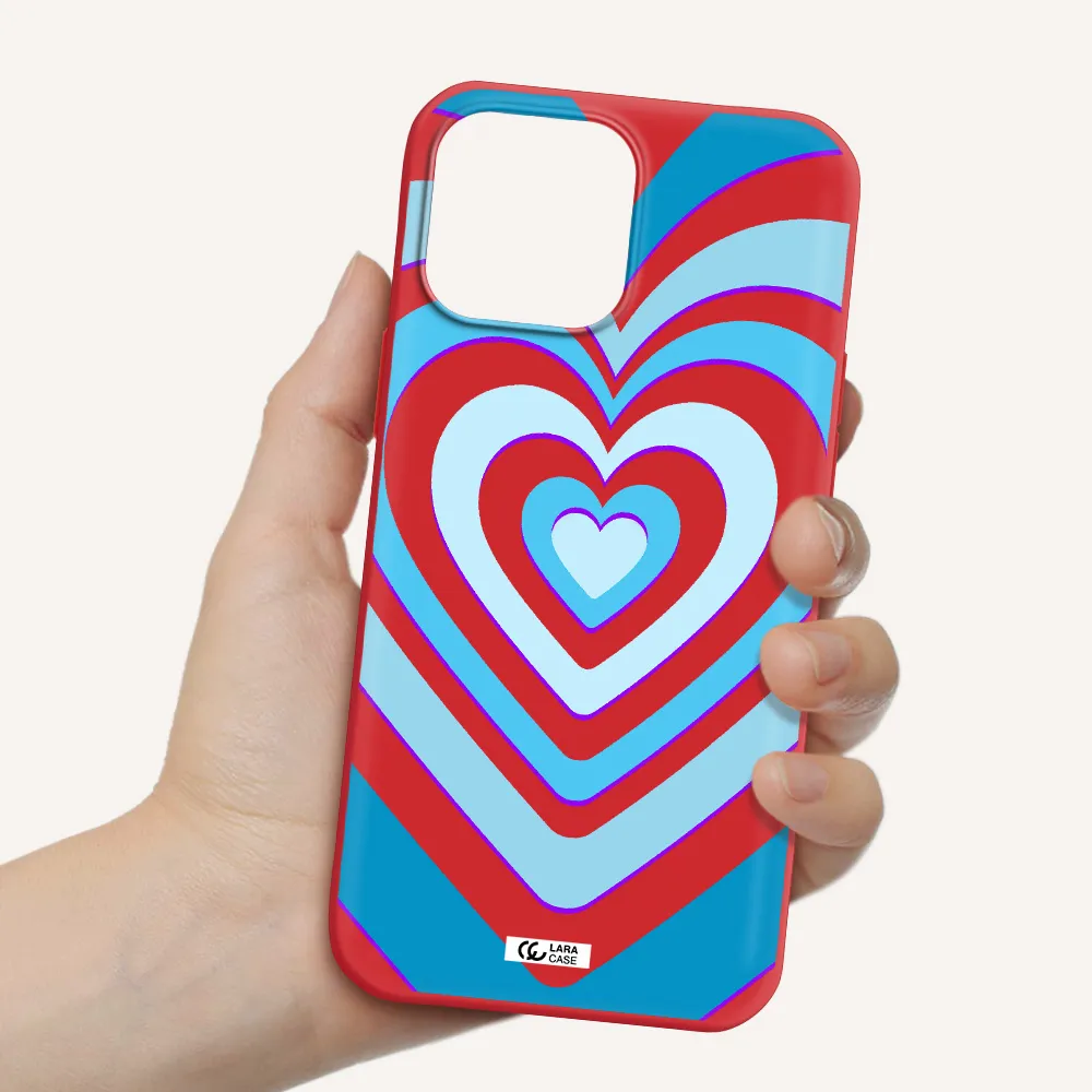 Blue Heart Apple iPhone 13 Pro Silicone Imperial Red Case