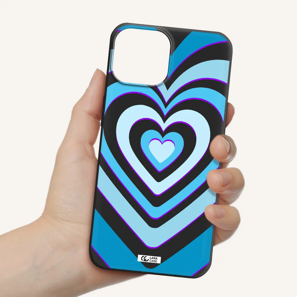 Blue Heart Apple iPhone 13 Silicone black Case