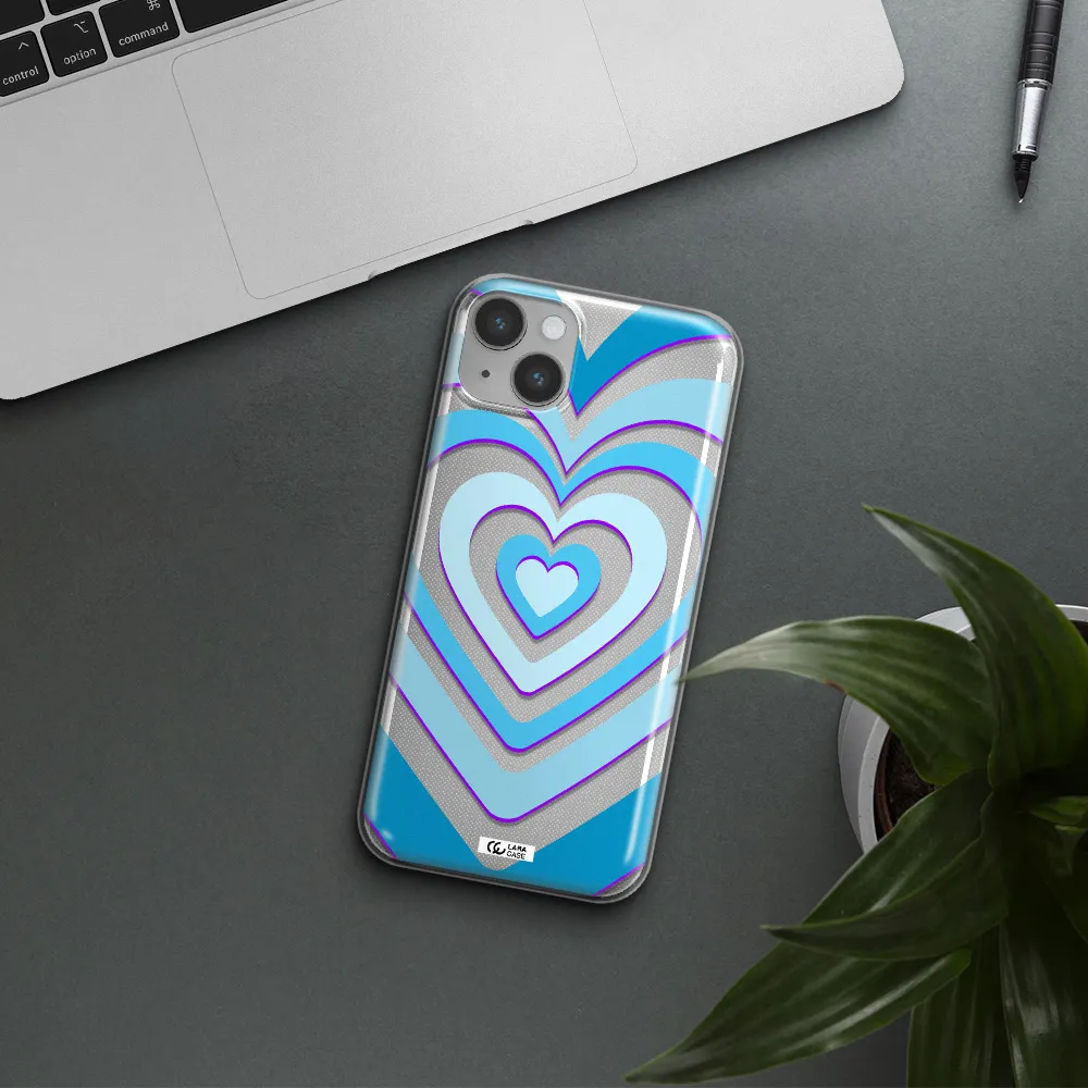 Blue Heart Apple iPhone 14 Clear TPU Case