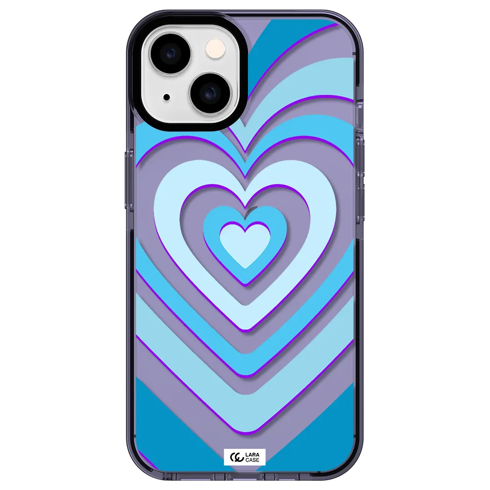 Blue Heart Apple iPhone 14 impact Lilac Case