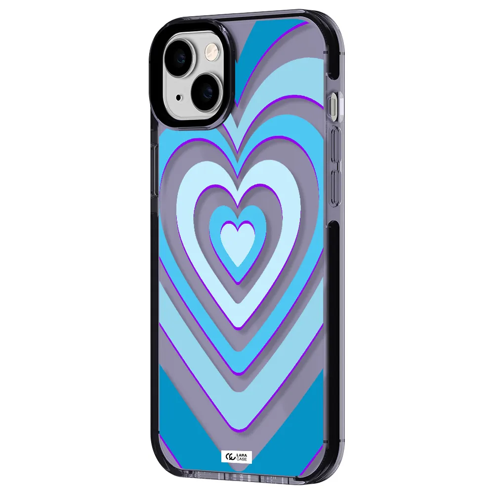 Blue Heart Apple iPhone 14 plus impact Lilac Case