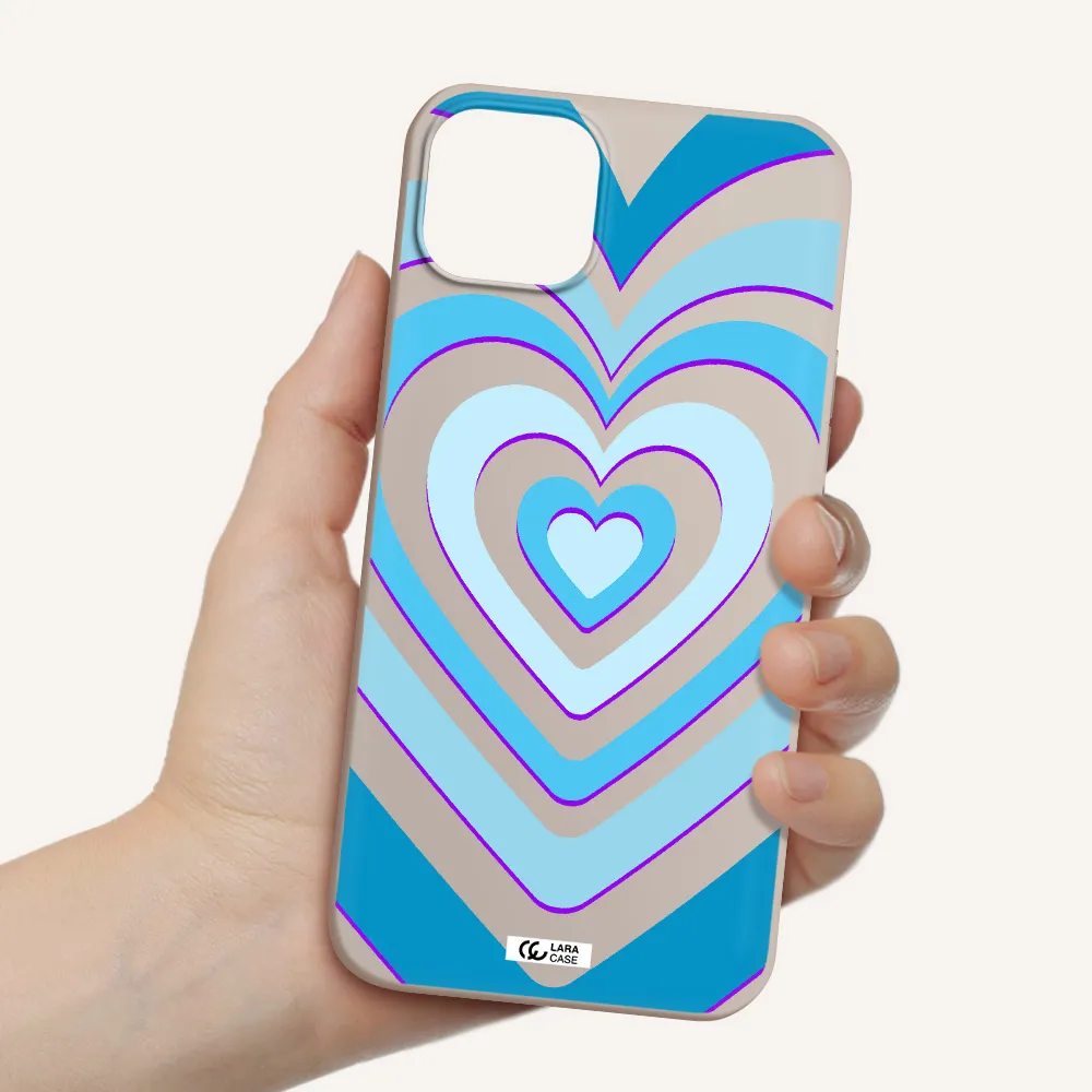 Blue Heart Apple iPhone 14 plus Silicone Stone Case