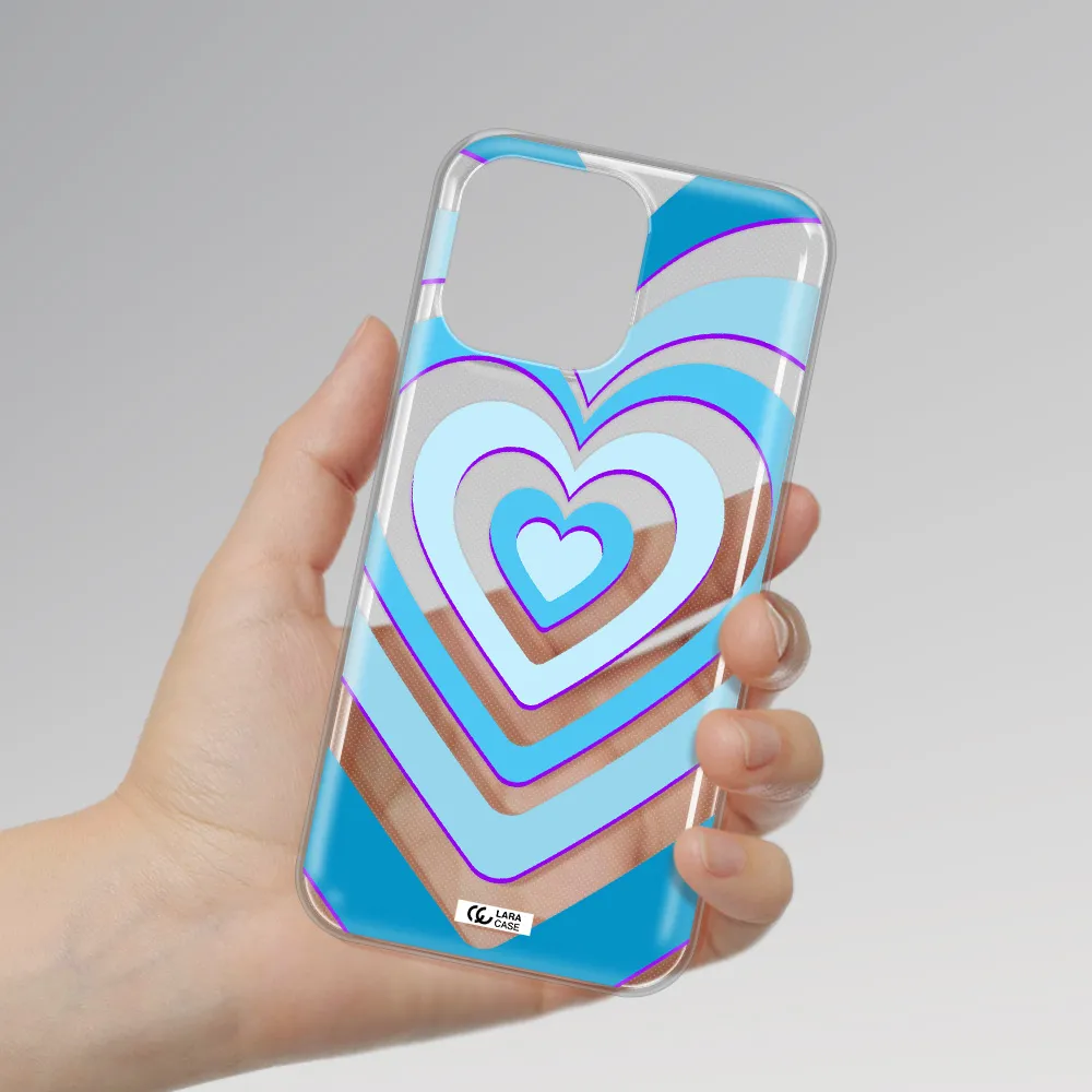 Blue Heart Apple iPhone 14 pro Clear TPU Case