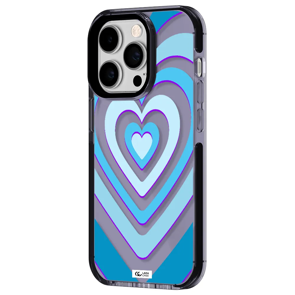 Blue Heart Apple iPhone 14 pro impact Lilac Case