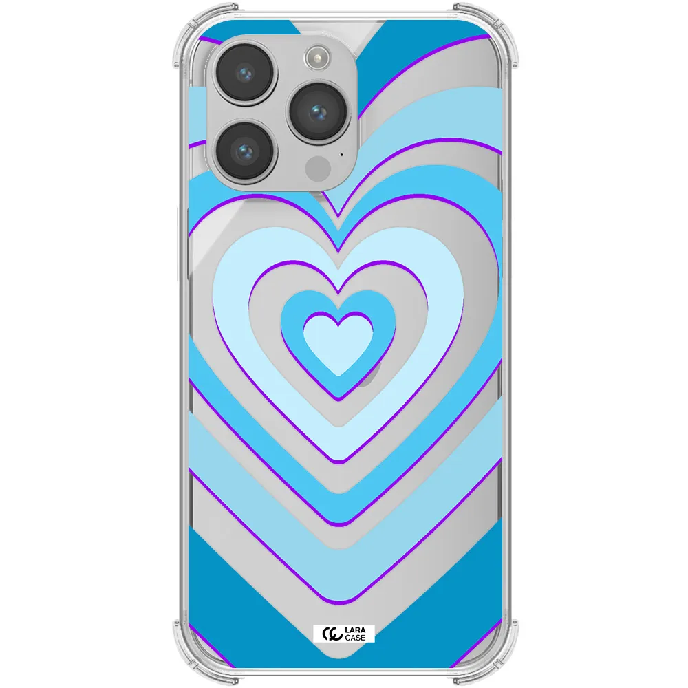 Blue Heart Apple iPhone 14 pro max Clear PC Case