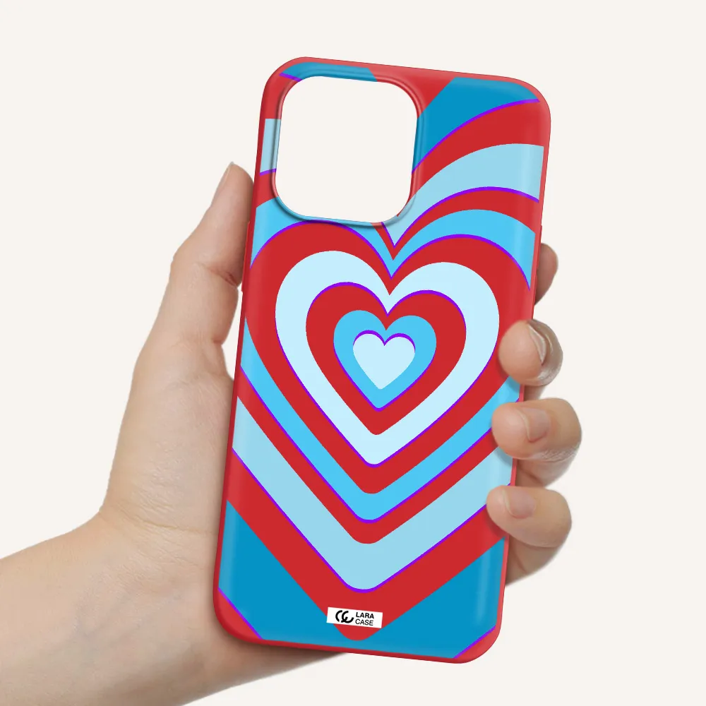 Blue Heart Apple iPhone 14 pro max Silicone Imperial Red Case