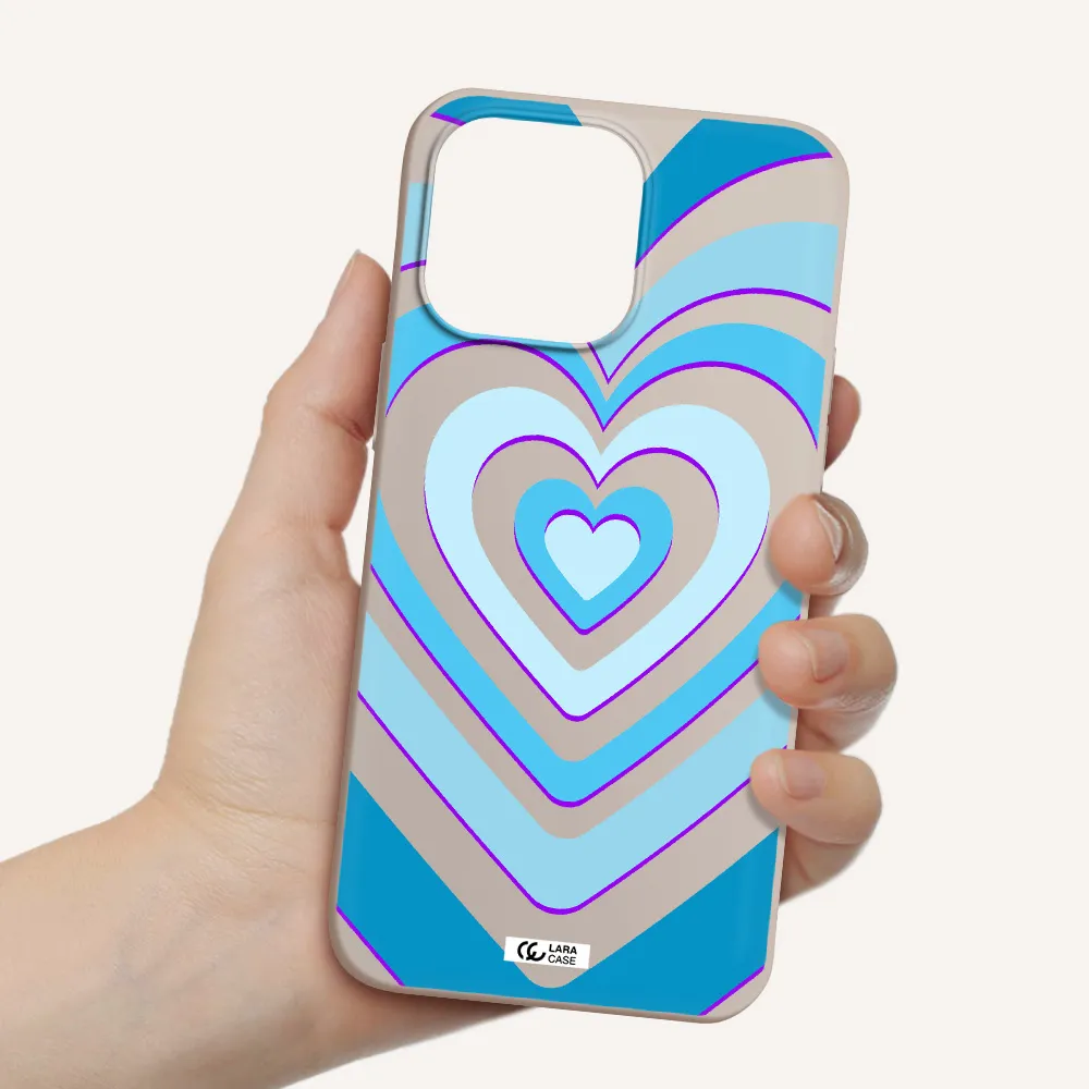Blue Heart Apple iPhone 14 pro max Silicone Stone Case