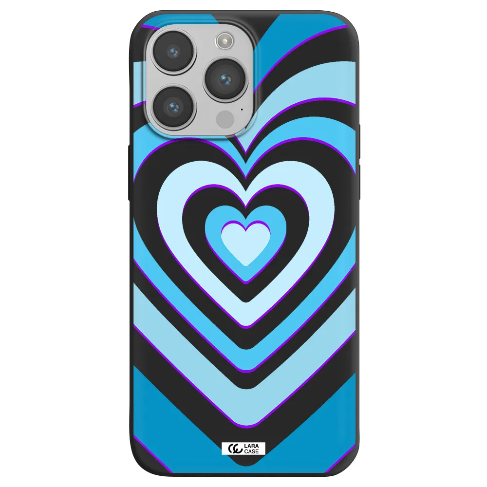 Blue Heart Apple iPhone 14 pro Silicone black Case