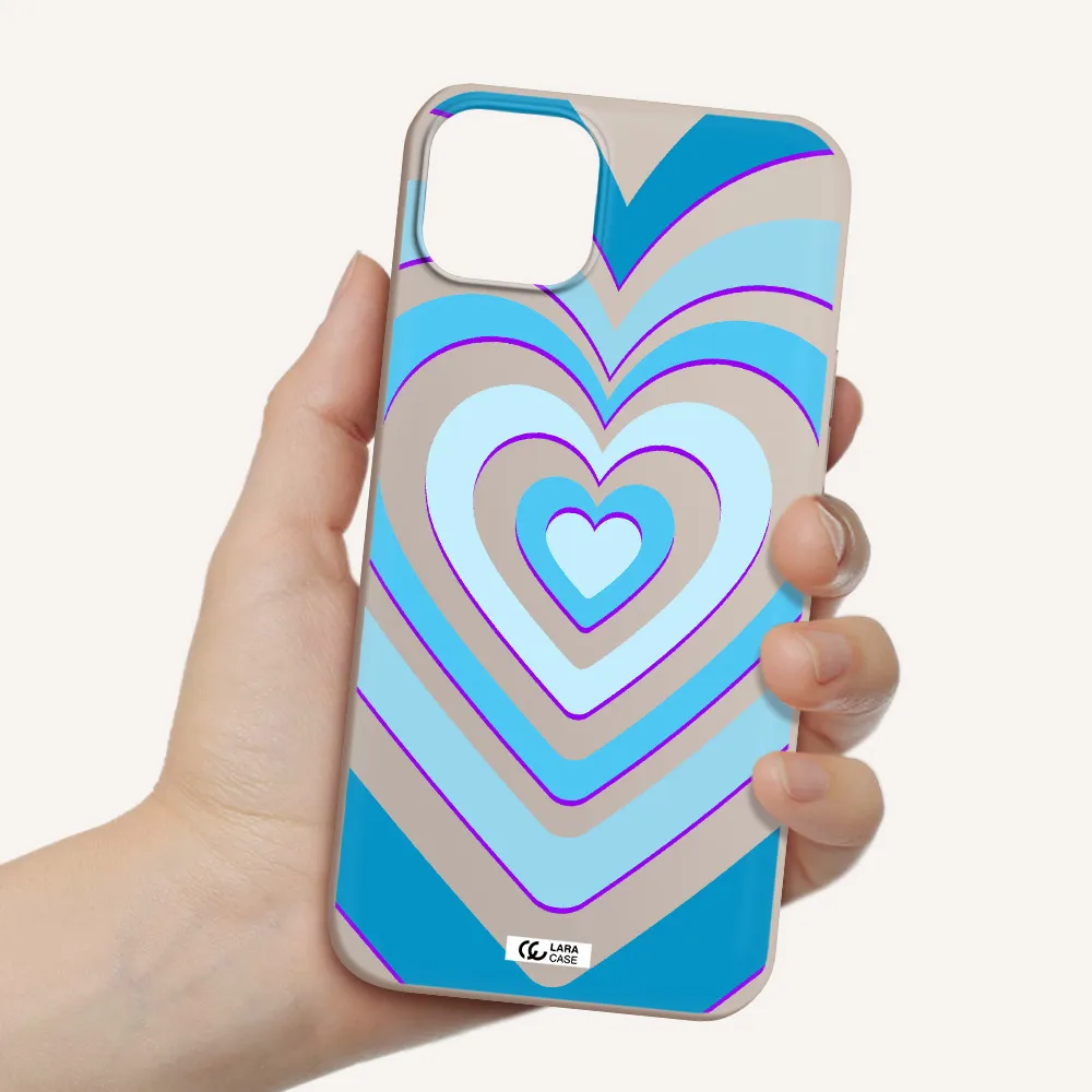 Blue Heart Apple iPhone 14 Silicone Stone Case