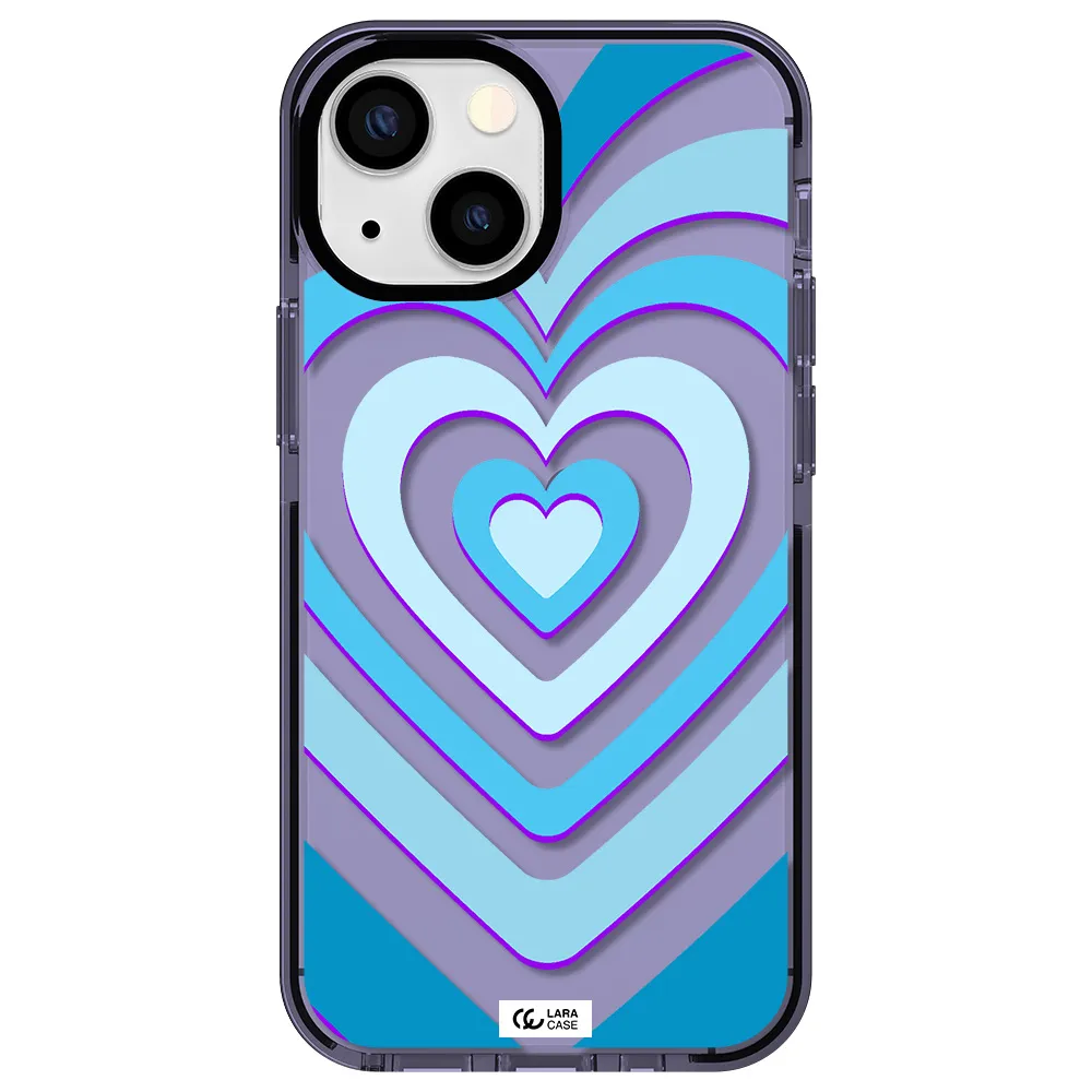 Blue Heart Apple iPhone 15 impact Lilac Case