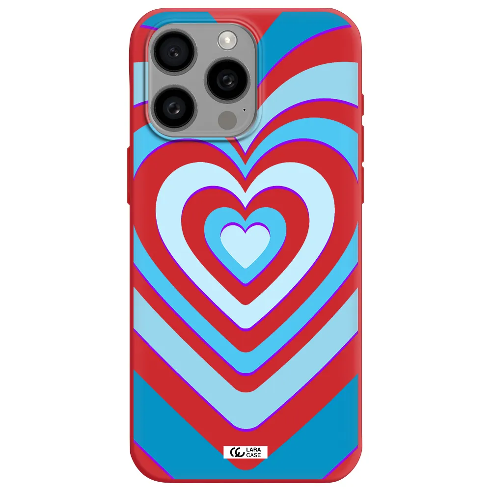 Blue Heart Apple Iphone 15 Pro Max Silicone Imperial Red Case