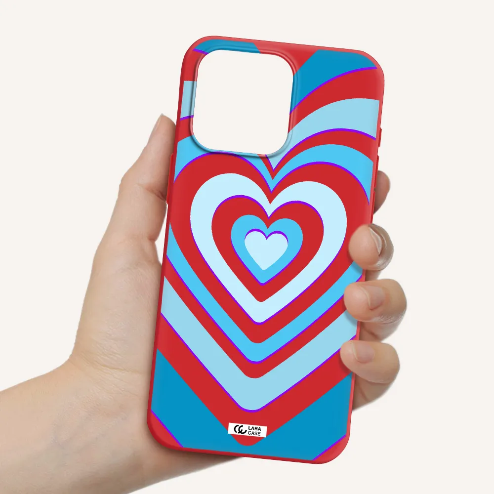 Blue Heart Apple Iphone 15 Pro Max Silicone Imperial Red Case