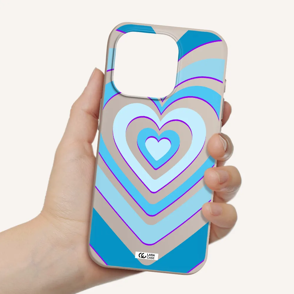 Blue Heart Apple Iphone 15 Pro Silicone Stone Case