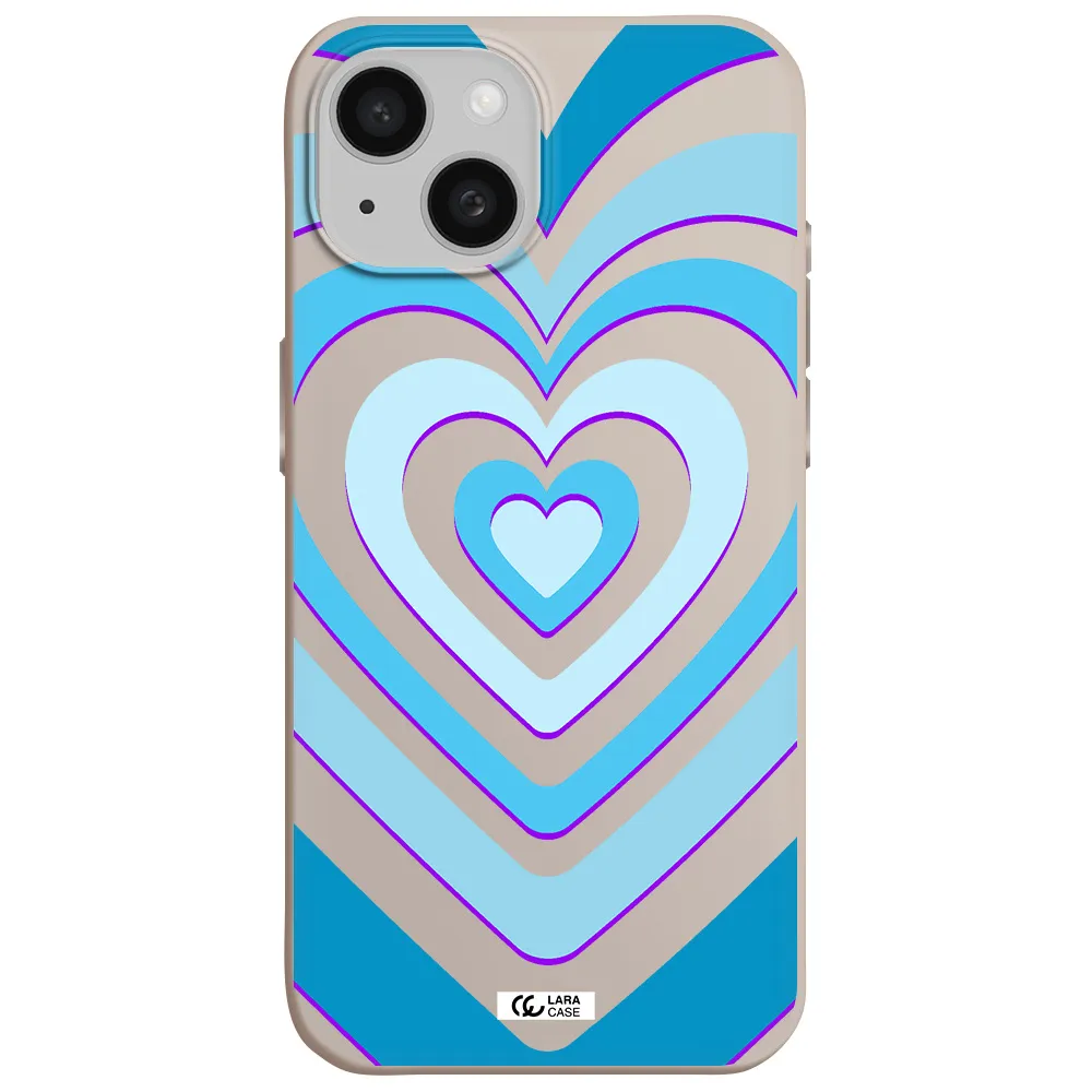 Blue Heart Apple iPhone 15 Silicone Stone Case