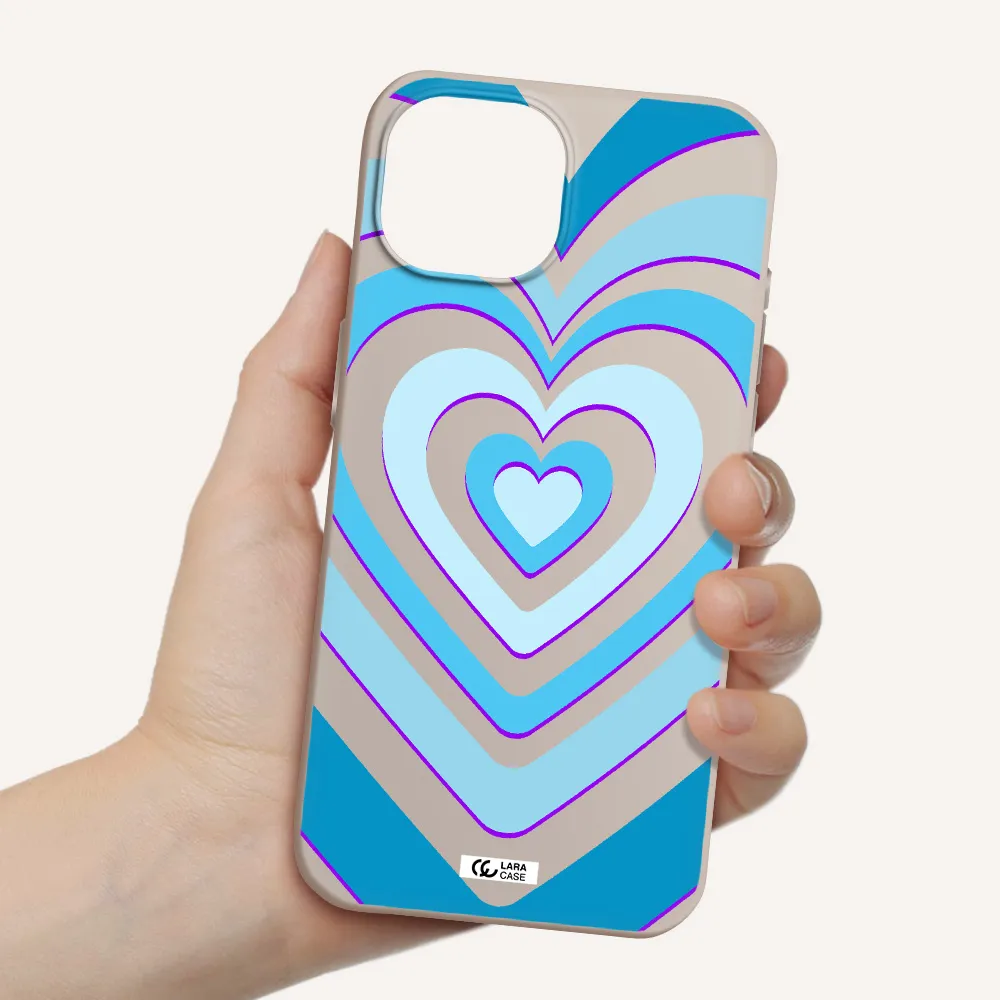 Blue Heart Apple iPhone 15 Silicone Stone Case
