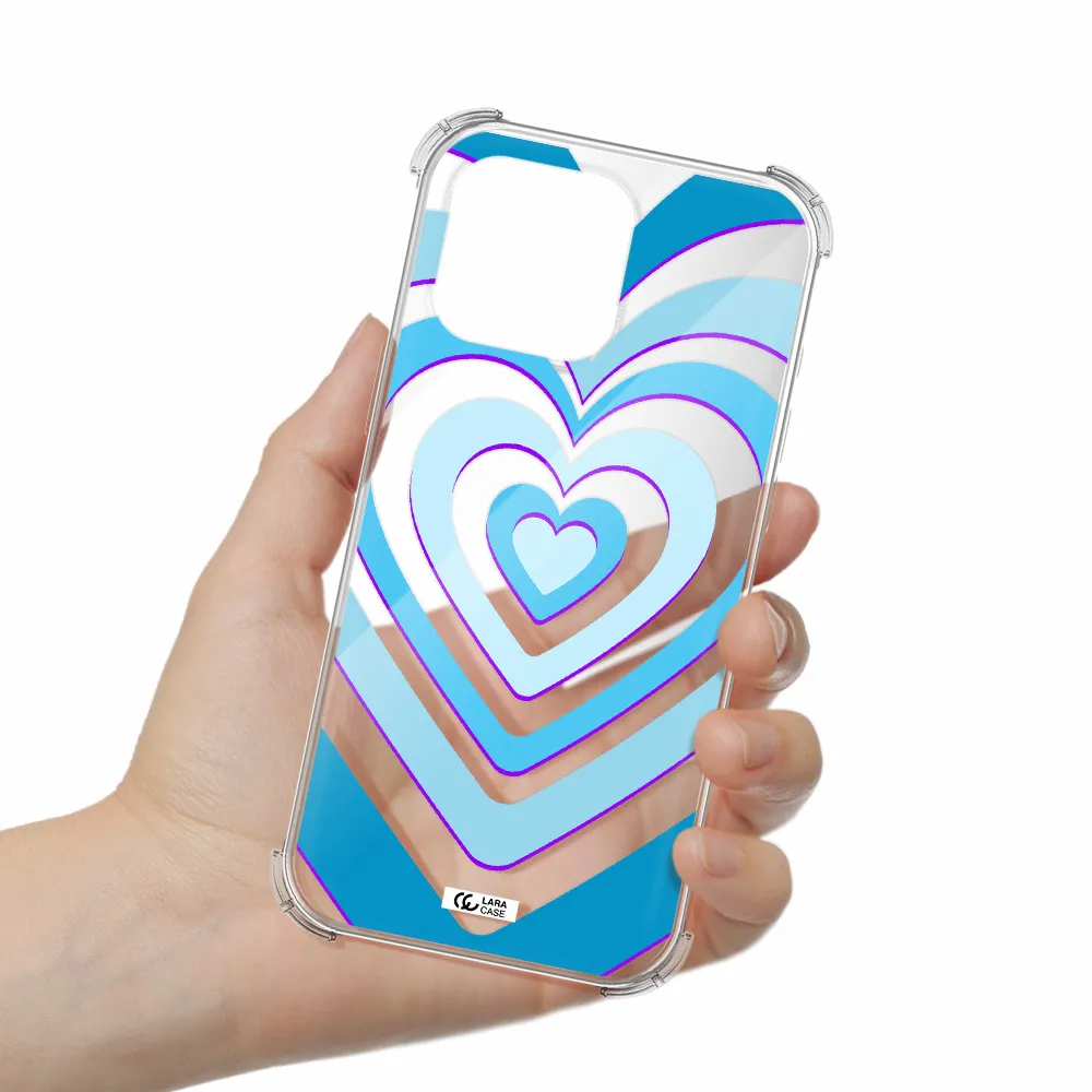 Blue Heart Apple Iphone 16 Pro Max Clear Pc Case