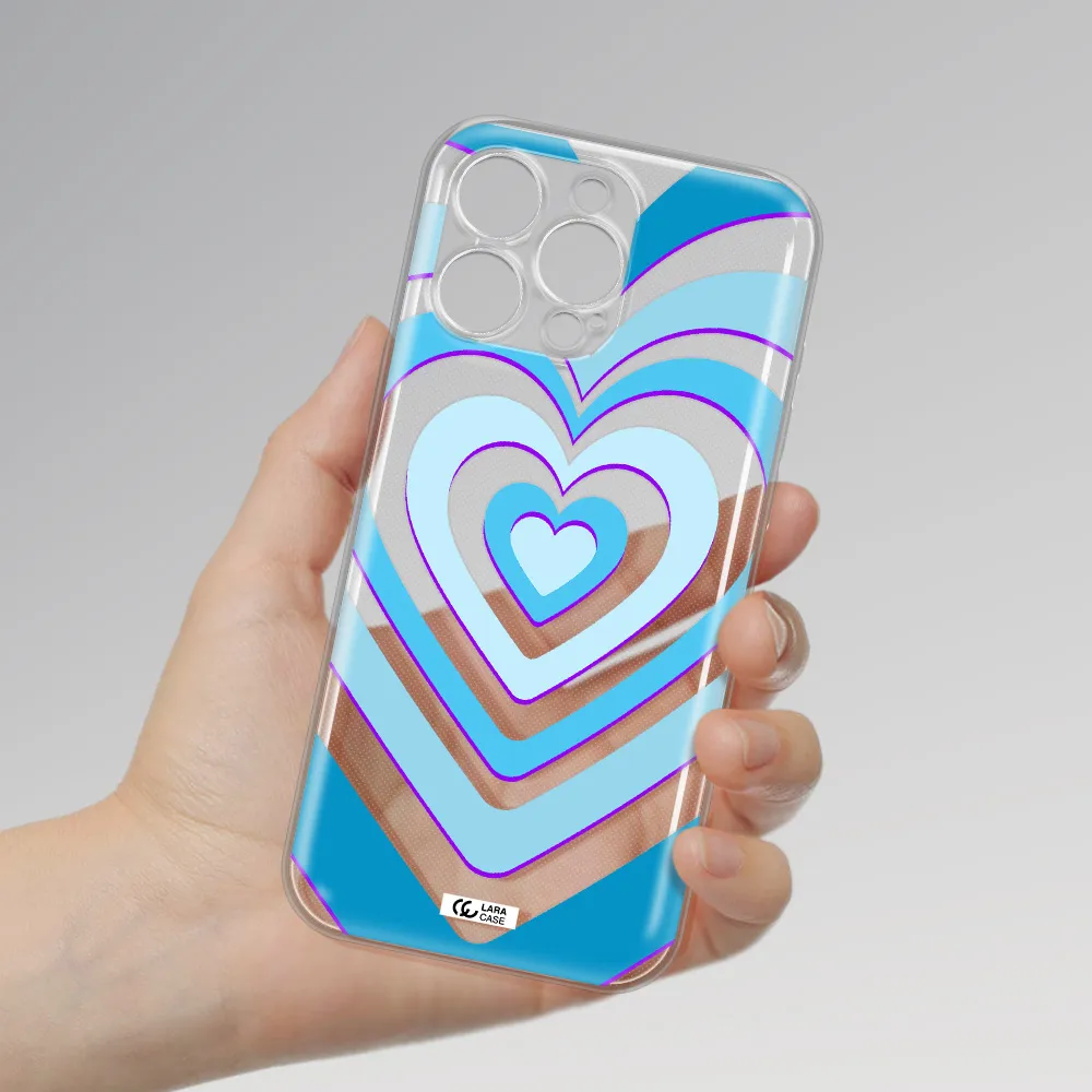 Blue Heart Apple Iphone 16 Pro Max Clear Tpu Case